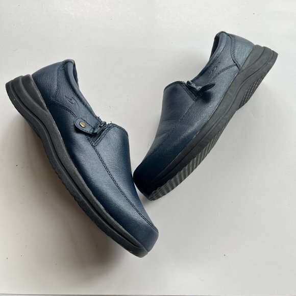 Dr. Scholls 902337 Womens‎ Side Zipper Navy Blue Leather Comfort Loafers … - Picture 8 of 8